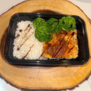 Zucchini Lasagna, with White Rice Steamed Broccoli