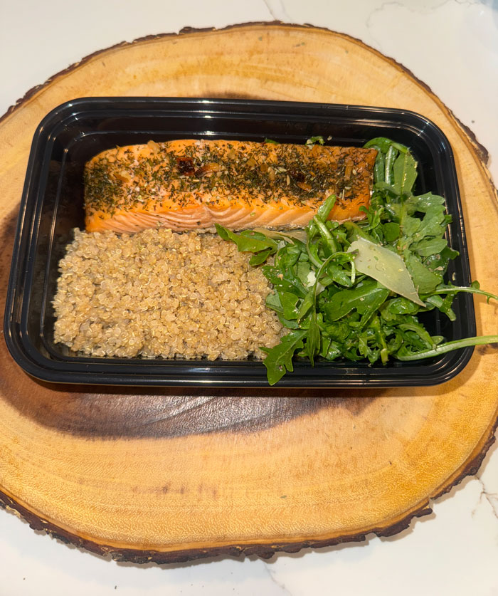 Herb-grilled Salmon, with Quinoa and Arugula Salad 1 Herb-grilled Salmon, with Quinoa and Arugula Salad