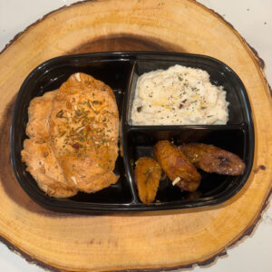 Grilled Chicken Breast, with Plantain and Cauliflower Puree